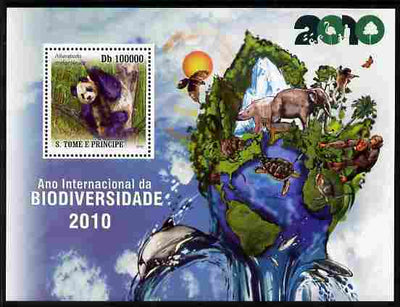 St Thomas & Prince Islands 2010 International Year of Biodiversity perf m/sheet unmounted mint