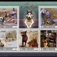 St Thomas & Prince Islands 2010 Dogs perf sheetlet containing 5 values unmounted mint