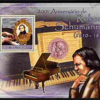 St Thomas & Prince Islands 2010 200th Birth Anniversary of Robert Schumann perf m/sheet unmounted mint