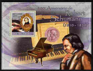 St Thomas & Prince Islands 2010 200th Birth Anniversary of Robert Schumann perf m/sheet unmounted mint