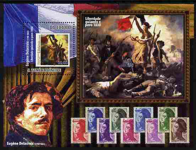 St Thomas & Prince Islands 2010 Stamp On Stamp - Eugene Delacroix perf m/sheet unmounted mint