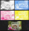 St Thomas & Prince Islands 2010 Stamp On Stamp - WWF Crocodile (The Gambia) individual deluxe sheet - the set of 5 imperf progressive proofs comprising the 4 individual colours plus all 4-colour composite, unmounted mint