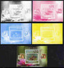 St Thomas & Prince Islands 2010 Stamp On Stamp - WWF Ducks (South Georgia) individual deluxe sheet - the set of 5 imperf progressive proofs comprising the 4 individual colours plus all 4-colour composite, unmounted mint