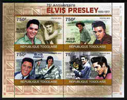 Togo 2010 75th Birth Anniversary of Elvis Presley perf sheetlet containing 4 values unmounted mint