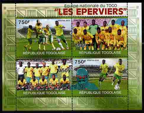 Togo 2010 National Football Team - The Hawks perf sheetlet containing 4 values unmounted mint