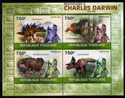 Togo 2010 Tribute to Charles Darwin perf sheetlet containing 4 values unmounted mint