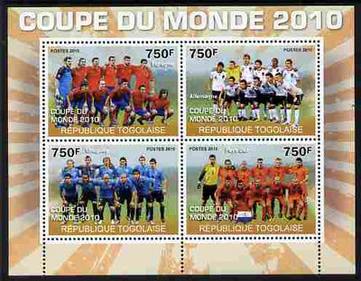 Togo 2010 Football World Cup #1 perf sheetlet containing 4 values unmounted mint