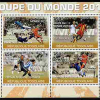 Togo 2010 Football World Cup #2 perf sheetlet containing 4 values unmounted mint