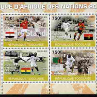 Togo 2010 Football Africa Cup of Nations #1 perf sheetlet containing 4 values unmounted mint