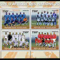 Togo 2010 Football Africa Cup of Nations #2 perf sheetlet containing 4 values unmounted mint