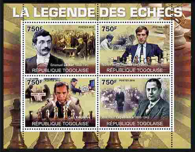 Togo 2010 Legends of Chess perf sheetlet containing 4 values unmounted mint