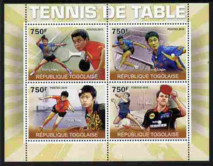 Togo 2010 Table Tennis perf sheetlet containing 4 values unmounted mint