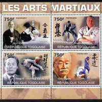 Togo 2010 Martial Arts perf sheetlet containing 4 values unmounted mint