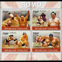 Togo 2010 Sumo Wrestling perf sheetlet containing 4 values unmounted mint