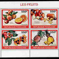 Togo 2010 Fruits perf sheetlet containing 4 values unmounted mint