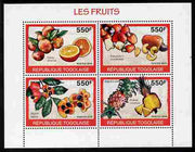 Togo 2010 Fruits perf sheetlet containing 4 values unmounted mint