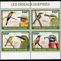 Togo 2010 Birds - Bee Eaters perf sheetlet containing 4 values unmounted mint