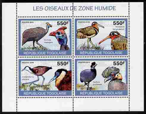 Togo 2010 Birds - Wetland Birds perf sheetlet containing 4 values unmounted mint