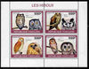 Togo 2010 Birds - Owls perf sheetlet containing 4 values unmounted mint