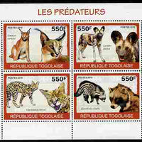 Togo 2010 Predators #1 perf sheetlet containing 4 values unmounted mint