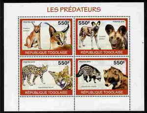 Togo 2010 Predators #1 perf sheetlet containing 4 values unmounted mint