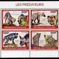 Togo 2010 Predators #2 perf sheetlet containing 4 values unmounted mint