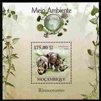 Mozambique 2010 The Environment - The Environment - Rhinos perf m/sheet unmounted mint Michel BL 307