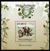Mozambique 2010 The Environment - The Environment - Rhinos perf m/sheet unmounted mint Michel BL 307