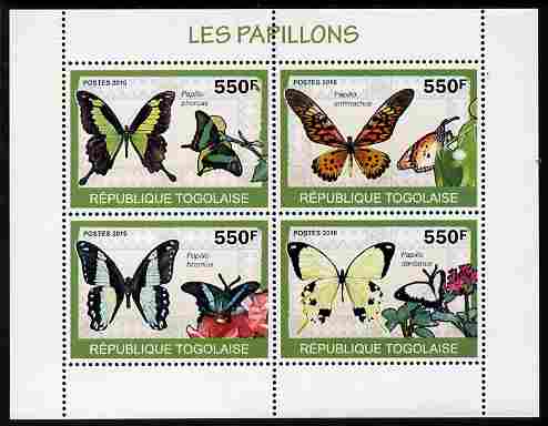 Togo 2010 Butterflies perf sheetlet containing 4 values unmounted mint