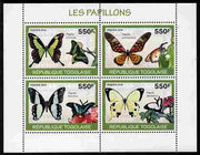 Togo 2010 Butterflies perf sheetlet containing 4 values unmounted mint