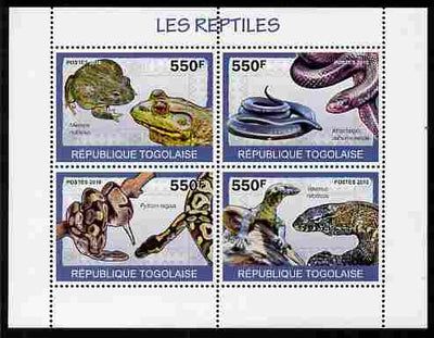 Togo 2010 Reptiles perf sheetlet containing 4 values unmounted mint