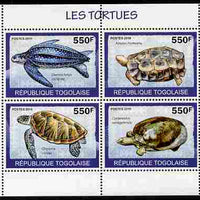 Togo 2010 Turtles perf sheetlet containing 4 values unmounted mint