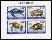 Togo 2010 Turtles perf sheetlet containing 4 values unmounted mint