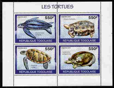 Togo 2010 Turtles perf sheetlet containing 4 values unmounted mint