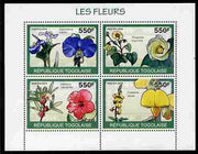 Togo 2010 Flowers perf sheetlet containing 4 values unmounted mint