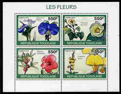 Togo 2010 Flowers perf sheetlet containing 4 values unmounted mint