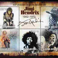 Guinea - Bissau 2010 40th Death Anniversary of Jimi Hendrix perf sheetlet containing 5 values unmounted mint