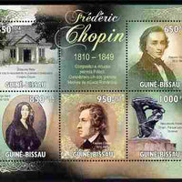 Guinea - Bissau 2010 200th Birth Anniversary of Frederic Chopin perf sheetlet containing 5 values unmounted mint