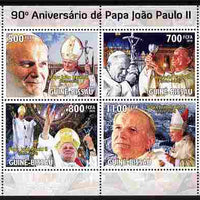 Guinea - Bissau 2010 90th Birth Anniversary of Pope John Paul II perf sheetlet containing 4 values unmounted mint