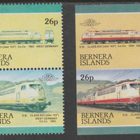 Bernera 1983 Locomotives #2 (DB Class EO3) 26p - Complete sheet of 30 (15 se-tenant pairs) all with red omitted plus,one imperf pair as normal, unmounted mint. About 30 years ago, I was one of the major buyers of the Format Intern……Details Below