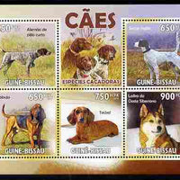 Guinea - Bissau 2010 Hunting Dogs perf sheetlet containing 5 values unmounted mint