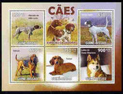 Guinea - Bissau 2010 Hunting Dogs perf sheetlet containing 5 values unmounted mint