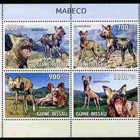 Guinea - Bissau 2010 Wild Dogs perf sheetlet containing 4 values unmounted mint