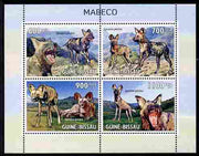 Guinea - Bissau 2010 Wild Dogs perf sheetlet containing 4 values unmounted mint