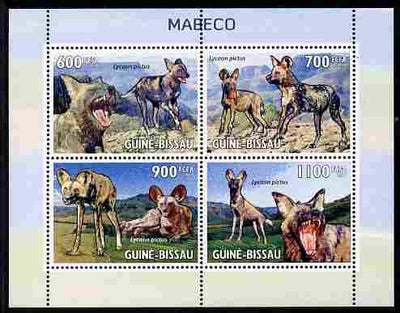Guinea - Bissau 2010 Wild Dogs perf sheetlet containing 4 values unmounted mint
