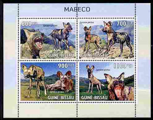Guinea - Bissau 2010 Wild Dogs perf sheetlet containing 4 values unmounted mint