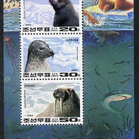 North Korea 1994 Marine Mammals sheetlet containing 20ch, 30ch & 50ch values unmounted mint