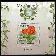 Mozambique 2010 The Environment - Peony Flower perf m/sheet unmounted mint Michel BL 289