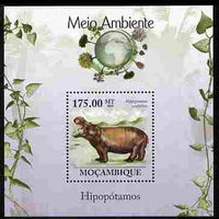 Mozambique 2010 The Environment - Hippos perf m/sheet unmounted mint Michel BL 309