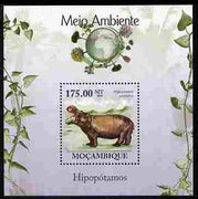 Mozambique 2010 The Environment - Hippos perf m/sheet unmounted mint Michel BL 309